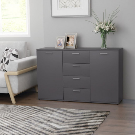 Sideboard Grau 120×35,5×75 cm Spanplatte