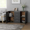 Sideboard Grau 120×35,5×75 cm Spanplatte