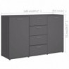 Sideboard Grau 120×35,5×75 cm Spanplatte