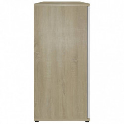 Sideboard Weiß und Sonoma-Eiche 120×35,5×75 cm Spanplatte
