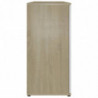 Sideboard Weiß und Sonoma-Eiche 120×35,5×75 cm Spanplatte