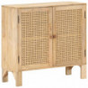 Sideboard 80 x 30 x 73 cm Mango Massivholz und Naturgeflecht