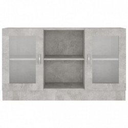 Vitrinenschrank Betongrau 120x30,5x70 cm Spanplatte