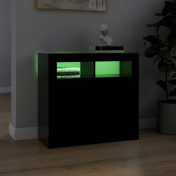 Sideboard mit LED-Leuchten Schwarz 80x35x75 cm