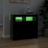 Sideboard mit LED-Leuchten Schwarz 80x35x75 cm