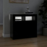 Sideboard mit LED-Leuchten Schwarz 80x35x75 cm