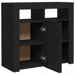 Sideboard mit LED-Leuchten Schwarz 80x35x75 cm