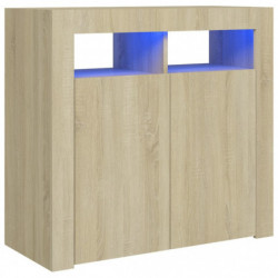 Sideboard mit LED-Leuchten Sonoma-Eiche 80x35x75 cm