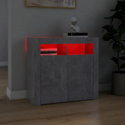 Sideboard mit LED-Leuchten Betongrau 80x35x75 cm