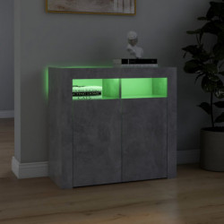 Sideboard mit LED-Leuchten Betongrau 80x35x75 cm