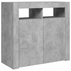 Sideboard mit LED-Leuchten Betongrau 80x35x75 cm