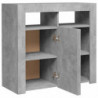 Sideboard mit LED-Leuchten Betongrau 80x35x75 cm