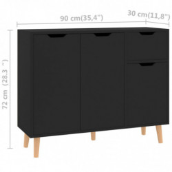 Sideboard Schwarz 90x30x72 cm Spanplatte