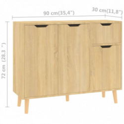 Sideboard Sonoma-Eiche 90x30x72 cm Spanplatte