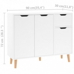 Sideboard Hochglanz-Weiß 90x30x72 cm Spanplatte