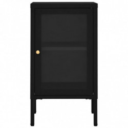 Sideboard Schwarz 38x35x70 cm Stahl und Glas