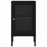 Sideboard Schwarz 38x35x70 cm Stahl und Glas