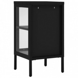 Sideboard Schwarz 38x35x70 cm Stahl und Glas