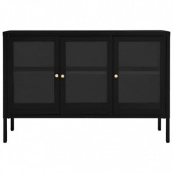 Sideboard Schwarz 70x35x70 cm Stahl und Glas