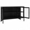 Sideboard Schwarz 70x35x70 cm Stahl und Glas