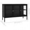 Sideboard Schwarz 70x35x70 cm Stahl und Glas