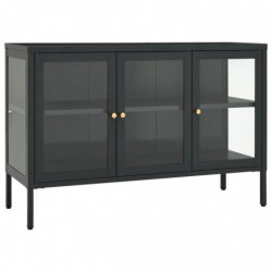 Sideboard Anthrazit 105x35x70 cm Stahl und Glas