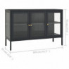 Sideboard Anthrazit 105x35x70 cm Stahl und Glas