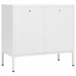 Sideboard Weiß 75x35x70 cm Stahl und Hartglas