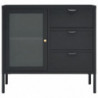 Sideboard Anthrazit 75x35x70 cm Stahl und Hartglas