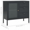 Sideboard Anthrazit 75x35x70 cm Stahl und Hartglas