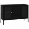 Sideboard Schwarz 105x35x70 cm Stahl und Hartglas