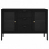 Sideboard Schwarz 105x35x70 cm Stahl und Hartglas