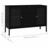 Sideboard Schwarz 105x35x70 cm Stahl und Hartglas