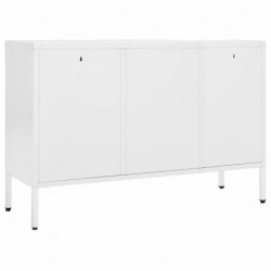 Sideboard Weiß 105x35x70 cm Stahl und Hartglas