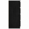 Beistellschrank Schwarz 60x36x84 cm Massivholz Kiefer