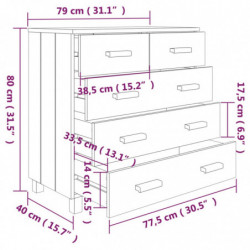 Sideboard Honigbraun 79x40x80 cm Massivholz Kiefer