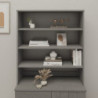 Highboard-Aufsatz Hellgrau 90x30x100 cm Massivholz Kiefer