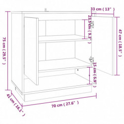 Sideboard Hochglanz-Weiß 70x41x75 cm Spanplatte