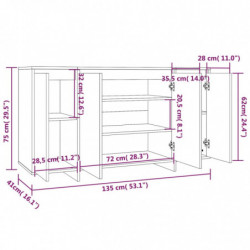 Sideboard Weiß 135x41x75 cm Spanplatte