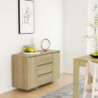 Sideboard mit 3 Schubladen Sonoma-Eiche 120x41x75 cm Spanplatte