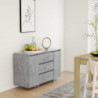 Sideboard mit 3 Schubladen Betongrau 120x41x75 cm Spanplatte