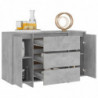 Sideboard mit 3 Schubladen Betongrau 120x41x75 cm Spanplatte