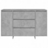 Sideboard mit 3 Schubladen Betongrau 120x41x75 cm Spanplatte