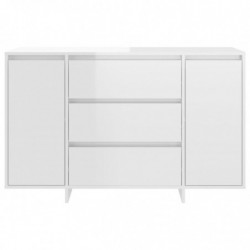 Sideboard 3 Schubladen Hochglanz-Weiß 120x41x75 cm Spanplatte