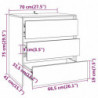 Sideboard Hochglanz-Weiß 70x41x75 cm Spanplatte