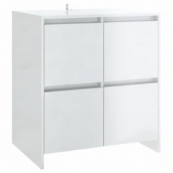 Sideboard Hochglanz-Weiß 70x41x75 cm Spanplatte