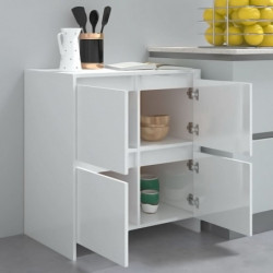 Sideboard Hochglanz-Weiß 70x41x75 cm Spanplatte