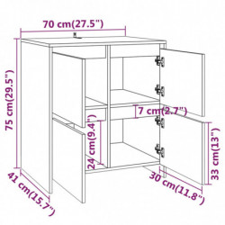 Sideboard Hochglanz-Weiß 70x41x75 cm Spanplatte