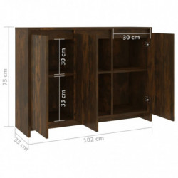 Sideboard Räuchereiche 102x33x75 cm Spanplatte