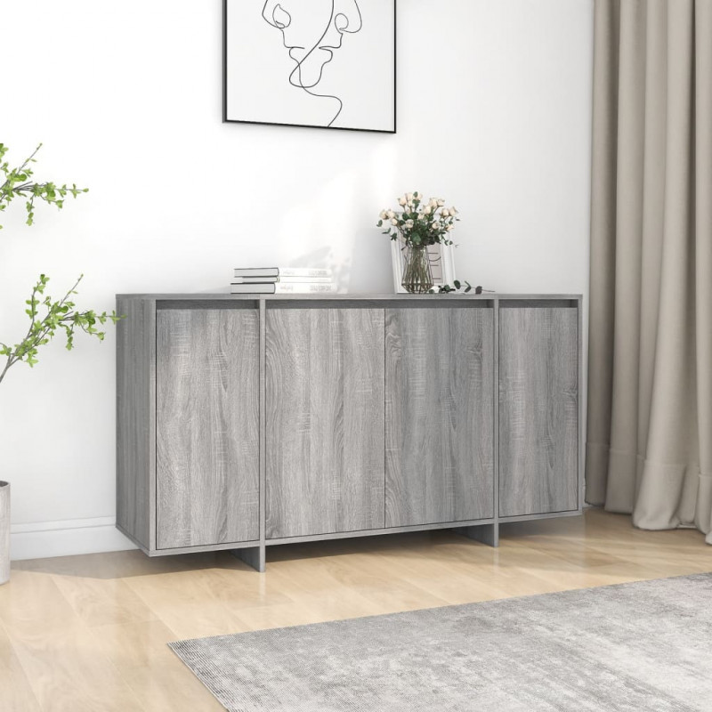 Sideboard Grau Sonoma 135x41x75 cm Spanplatte